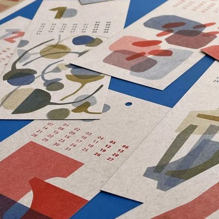 riso print design trend for 2022 calendars