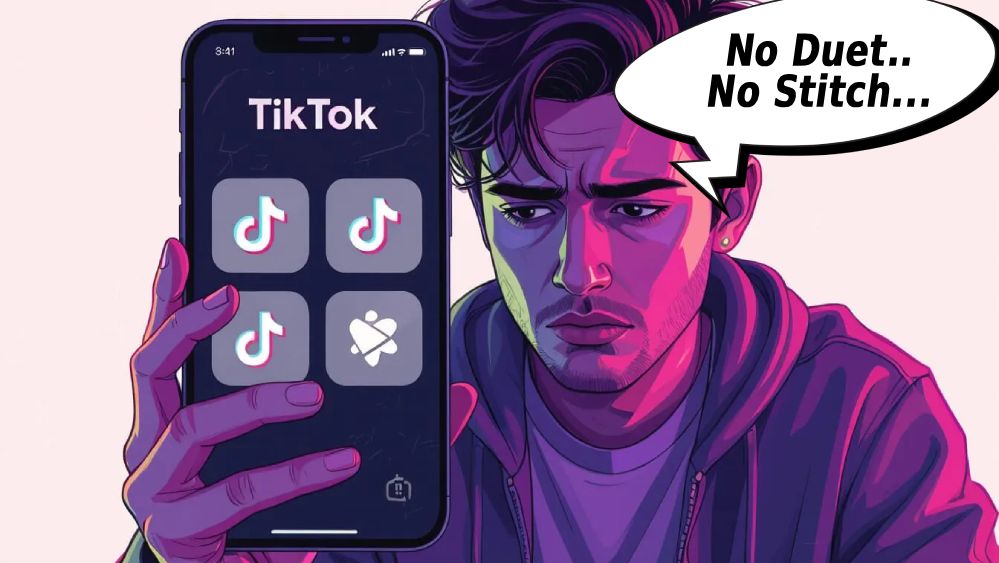 tiktok cant use duet or stitch