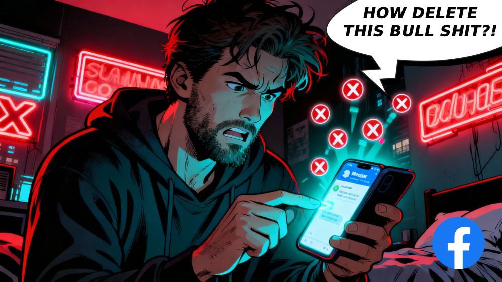 cant delete messenger conversations guy frustrated