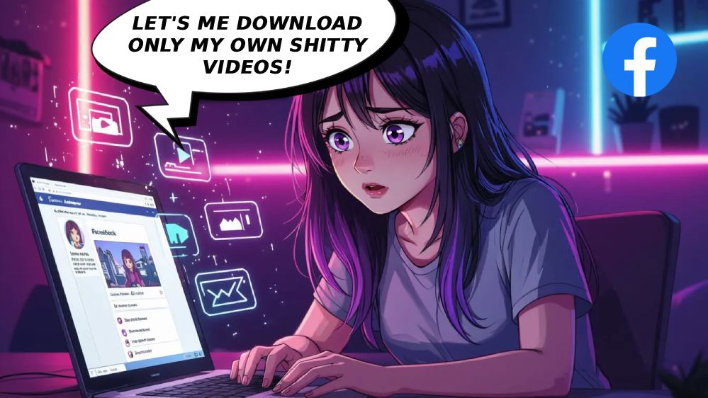 facebook download blocked girl laptop confused