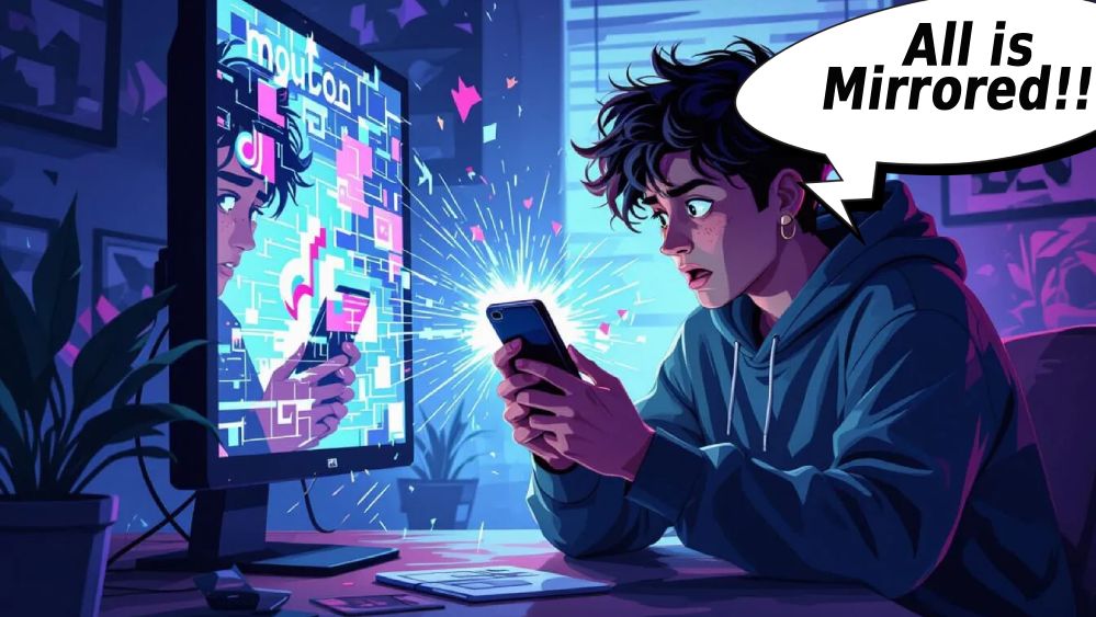 tiktok reversed mirrored video problem