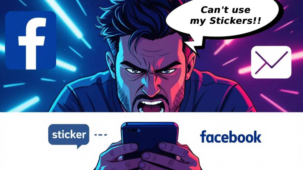 cant use facebook stickers comments